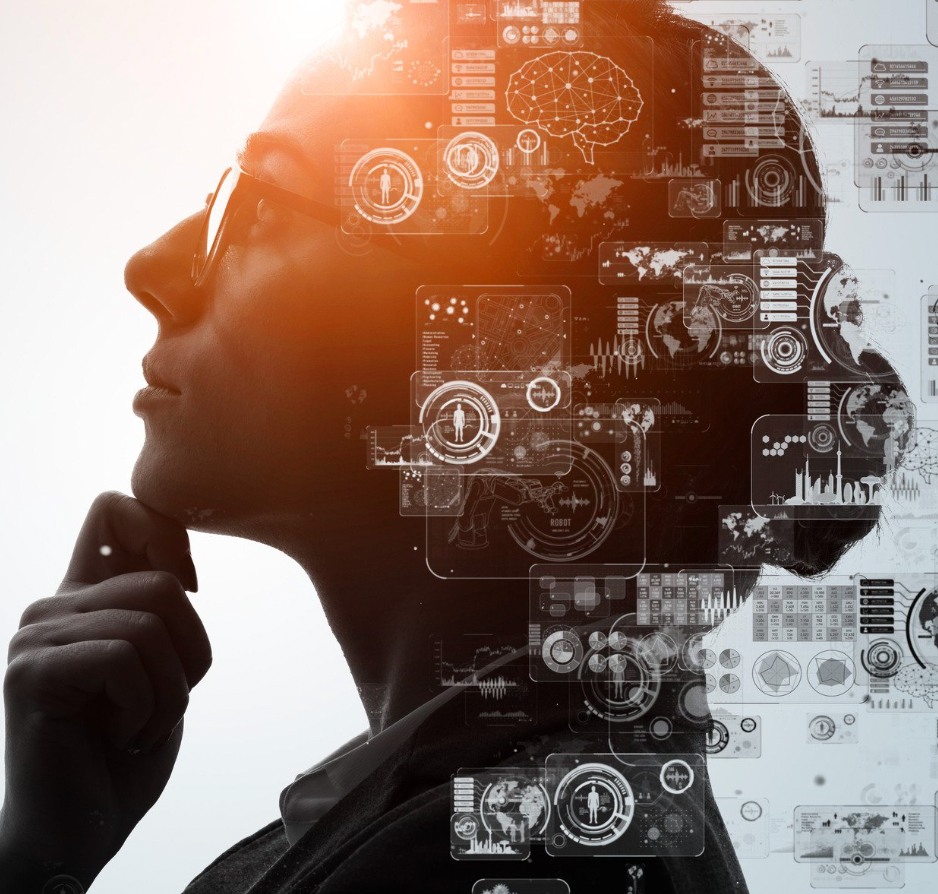 Person analysing digital interfaces
