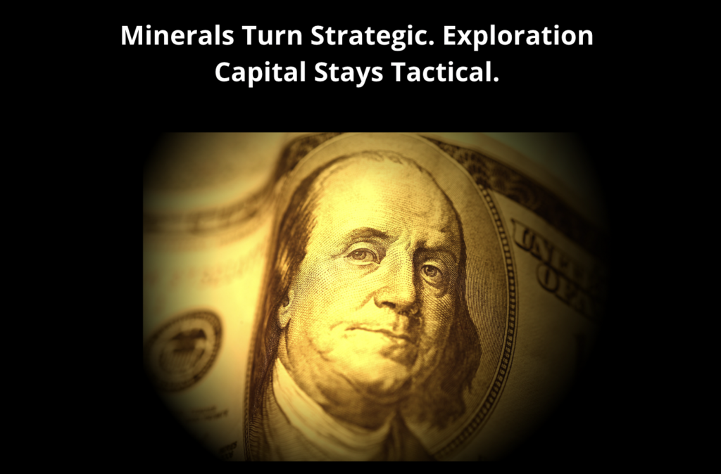 Minerals Turn Strategic. Exploration Capital Stays Tactical.