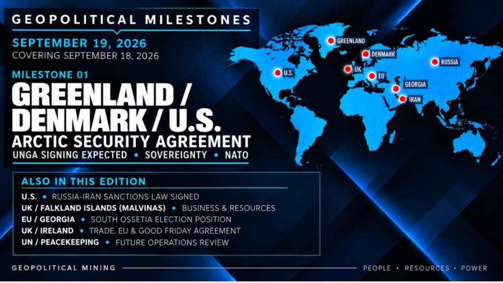 Greenland Arctic Security Agreement, U.S. Russia-Iran Sanctions and Falkland Islands (Malvinas) Statement