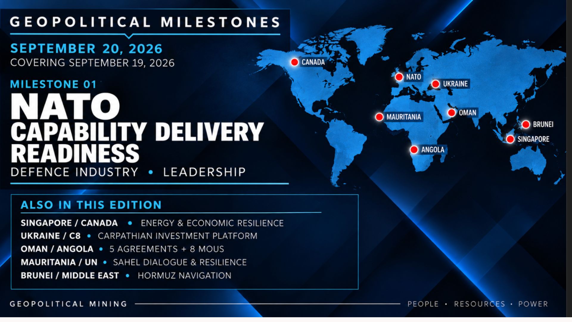 NATO Capability Priorities, Singapore-Canada Resilience and Carpathian Investment