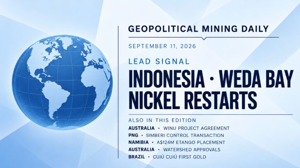 Indonesia Authorizes Weda Bay Nickel Restart After Four Month Halt