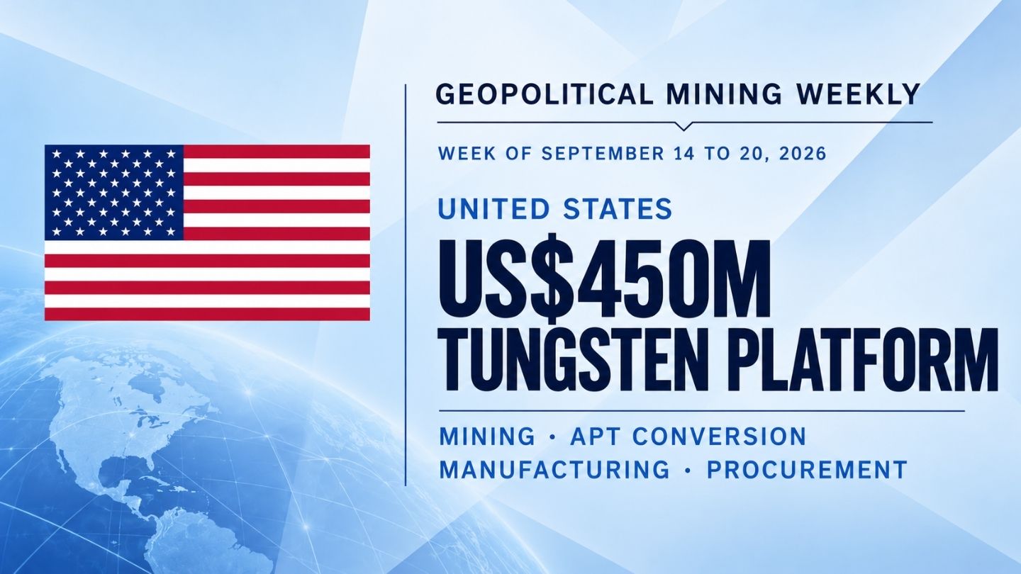 U.S. Tungsten Strategy Links Mining, Conversion, Manufacturing and Procurement