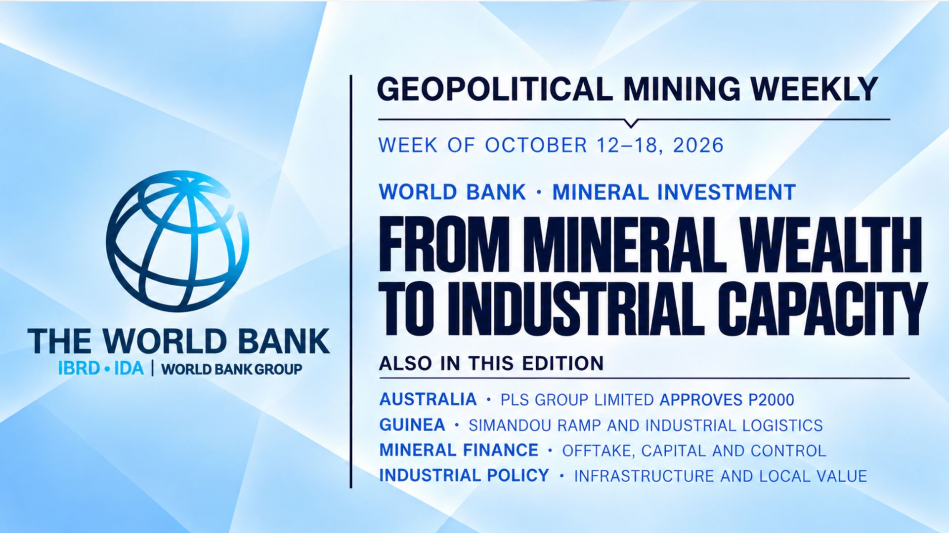 World Bank Mineral Compacts: From Resources to Industrial Capacity